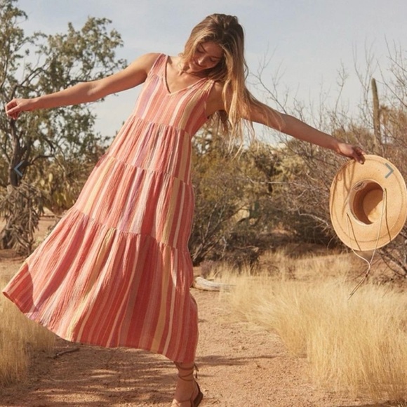 Marine Layer Dresses & Skirts - Marine Layer Pink Striped Corinne Maxi | Sz Large